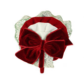Miranda Girls Red Velvet and Ivory Lace Headband